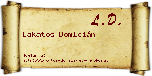 Lakatos Domicián névjegykártya